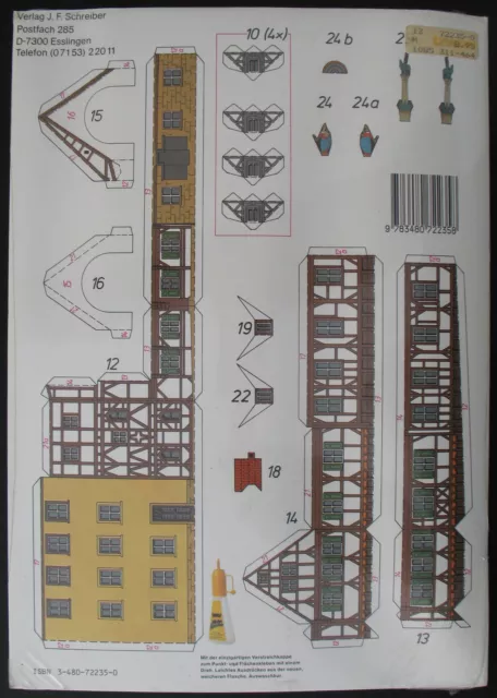 Schreiber-Bogen JFS-72235 - Frechshaus Forchheim - 1:160 - Papier Modellbausatz 2