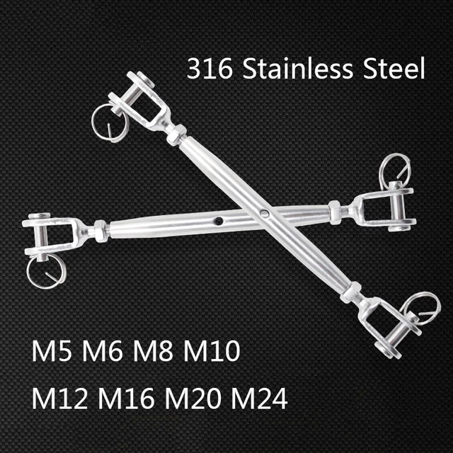 STAINLESS STEEL TURNBUCKLE Jaw Wire Rope Fork Rigging Screw Bottle