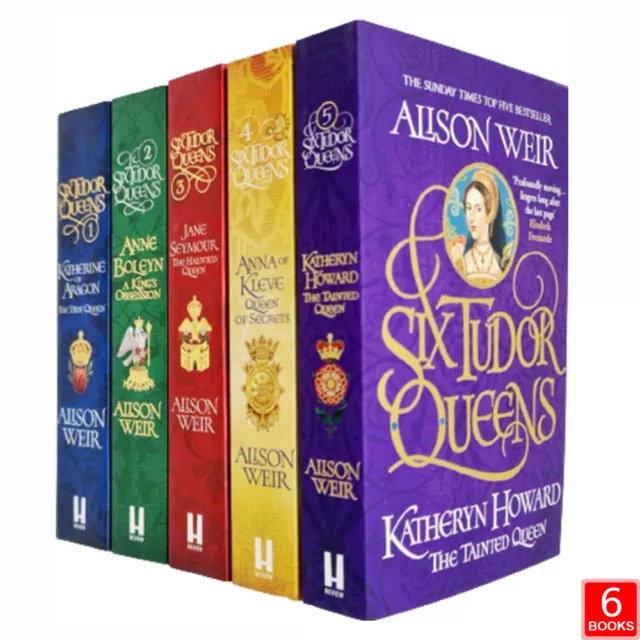 Alison Weir Six Tudor Queens 5 Books Collection Set ( Katheryn Howard,Katherine)