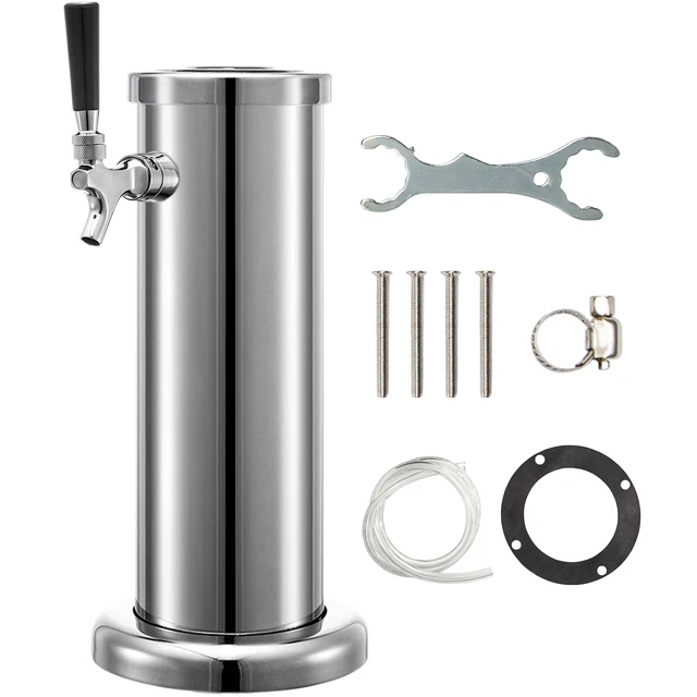 304 Edelstahl Zapfhahn-Ersatz Für Getränkespender – Mit Silikondichtung, Für Loch 16–20 Mm – Für Saft, Wein, Wasser – Silber/schwarz, Tropfsicher