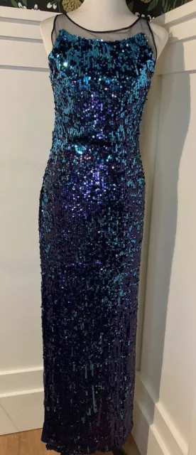 JS Collections Womens Sequin Evening Mermaid Party NYE Dress Gown Size 6 Small