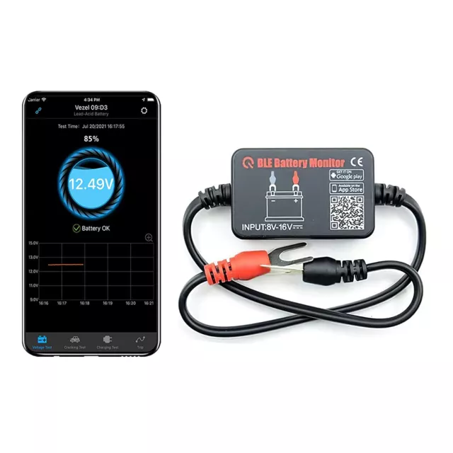 QUICKLYNKS BM2 Bluetooth Battery Monitor 12V Car Battery Tester LowVolt Alarm