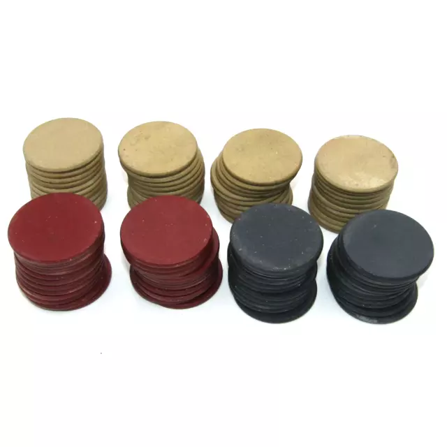( 96 PCS ) Antique Plain Smooth Clay Poker Chips 48 White 23 Blue 25 Red