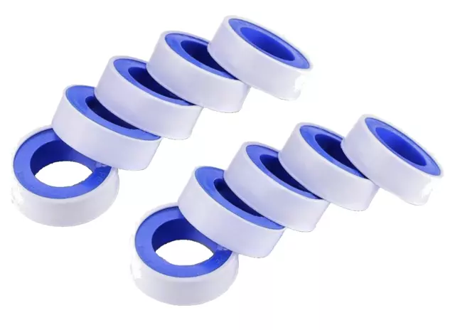 10 Pack Teflon Plumber's Tape 1/2 in. x 520 in Thread Sealing PTFE Plumbing Tape