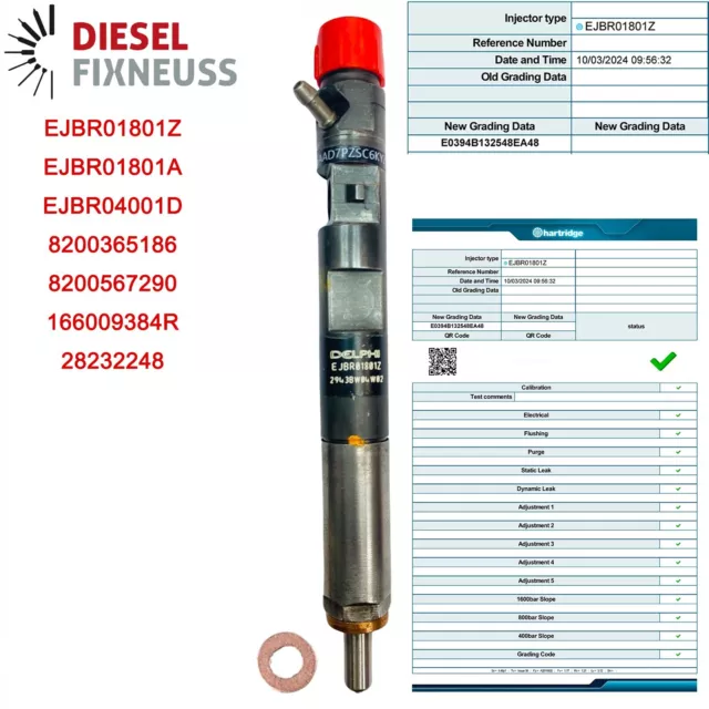 Renault 1.5 DCi injecteur EJBR01801A EJBR01801Z 28232248 8200365186 8200567290