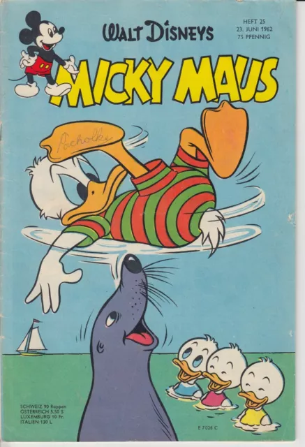 Micky Maus 1962 Heft 25 mit Beilage (2 Streifen - Der geheimnisvolle Einsiedler)