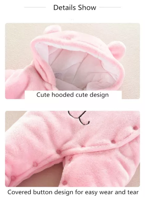 Tuta tutina con cappuccio neonato bambino bambino orso bambina orso body abiti 5