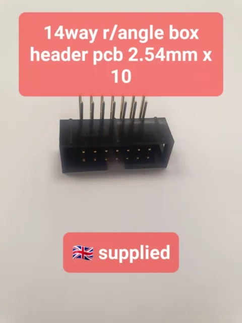 14way IDC PCB Box Header Connector  right angle pin 2.54mm Pitch x 10 pieces