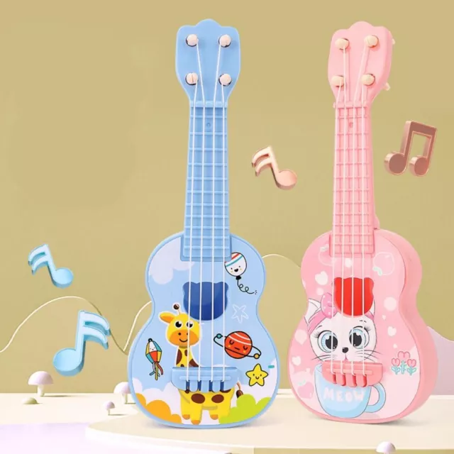 Cartoon Animal Small Guitar Toy 4 Strings Musical Instrument Toy  Beginners