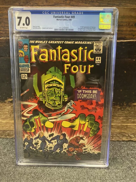 Fantastic Four #49 Cgc 7.0 Owp 1St Full Galactus 2Nd Silver Surfer Lee/Kirby