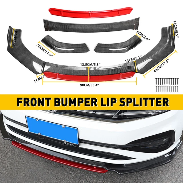 Universal Car Lip Bumper Front Spoiler Splitter Kits Body 2 Layer Carbon Fiber