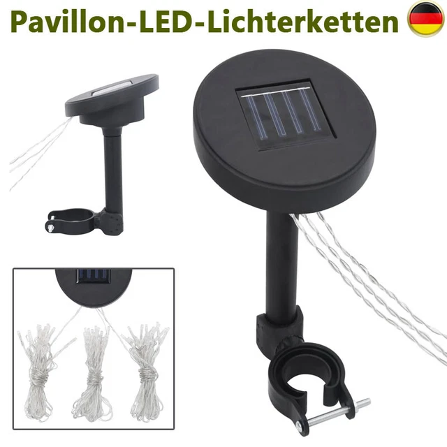 LED Lichterkette für Pavillon Solarpanel Solar Beleuchtung Garten Deko