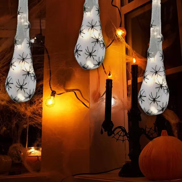 Halloween Hanging Light-up Spider Egg Sacs,Realistic Haunted Hous e Spiders V5S1