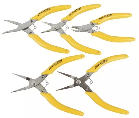 Duratech 5 Piece Stainless Mild Steel Long Nose 4 Pliers & 1 Cutter Tool Set