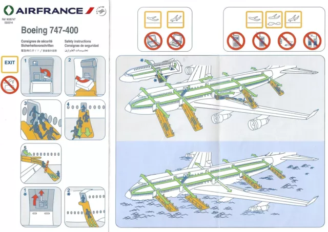 Air France Boeing 747 400 Consignes Dernier Logo 2014