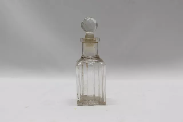 Coleccionable: 1900s Antiguo Perfume Botella Con Fino Cortado a Mano Vidrio Tope 3