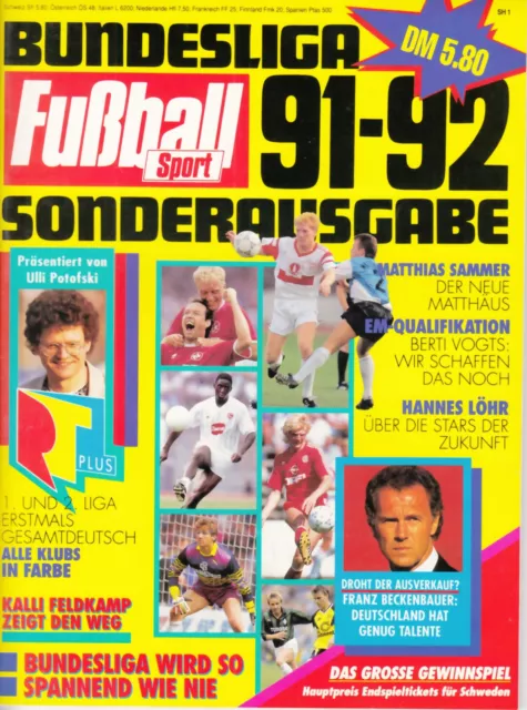 Fussball Sport: Sonderausgabe Bundesliga 91-92 präsentiert von Ulli Potofski