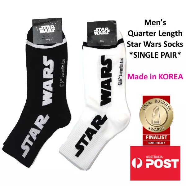 Men's Star Wars Quarter Length Socks SINGLE PAIR MADE IN KOREA