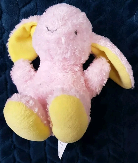 CHAD VALLEY PINK yellow bunny rabbit soft toy plush small 5