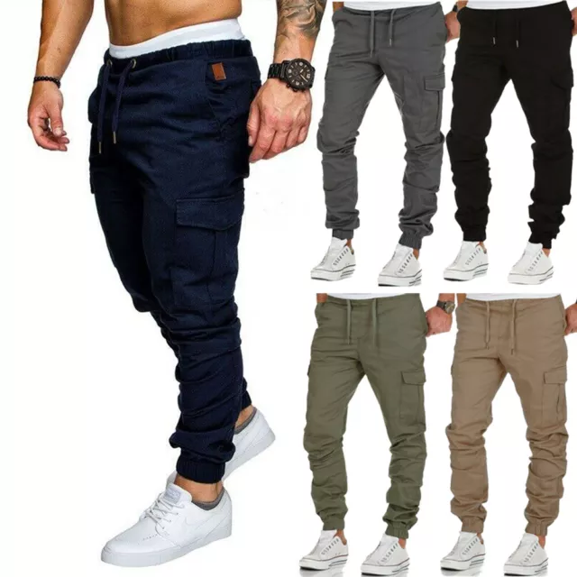 Casual Joggers Pants Sweatpants Cargo Combat Loose Active Sport Workout Trousers