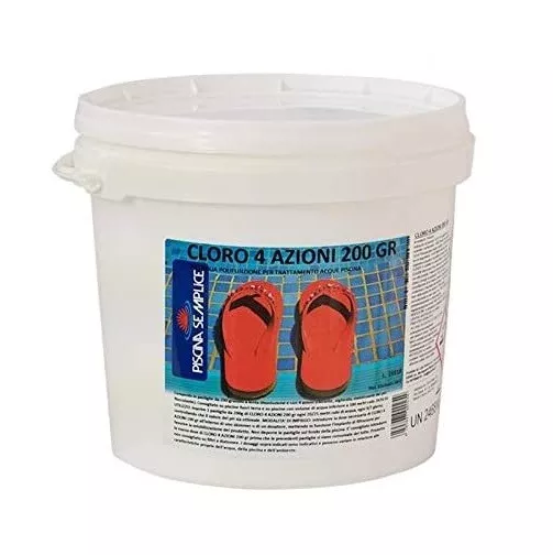 5 kg Cloro 4 in 1 multifunzione 4 quattro azioni pastiglie 200 gr acqua piscina