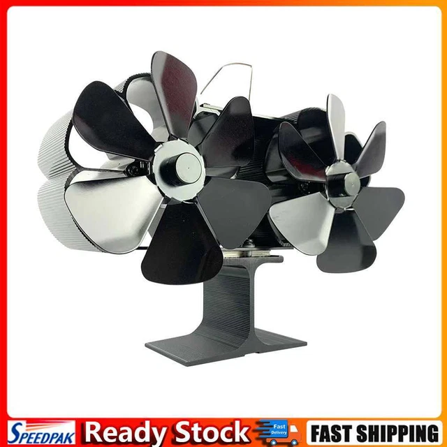 Ventilatore per camino a doppia testa ventilatore di calore per camino ad alta efficienza per campeggio all'aperto