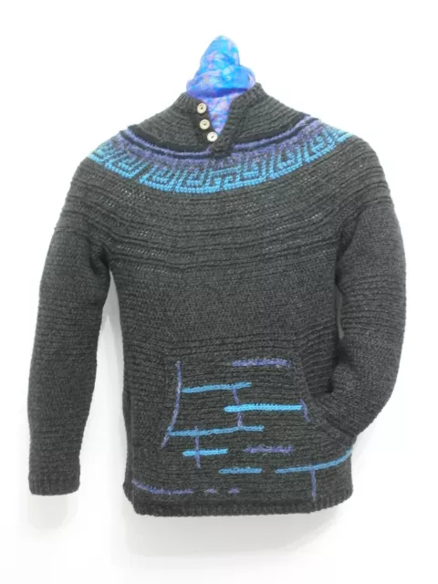 Handmade!!! Maglione unisex con tasca + scaldacollo + cappuccio coordinati