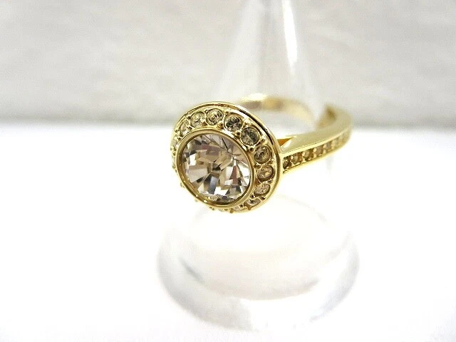 Swarovski Crystal Stone Angelic Ring Gold Gp Size 52 Number 11 Accessories Women