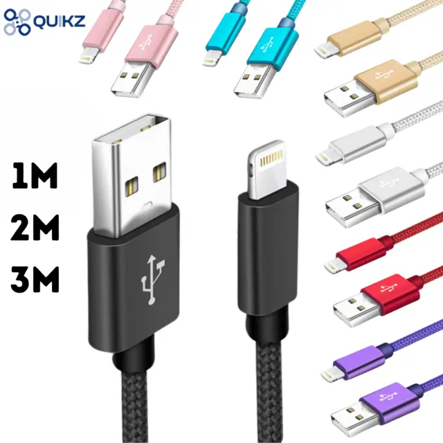 iPhone Kabel Nylon USB A auf iPhone Ladekabel - verschiedene Farben 8pin 1M-3M