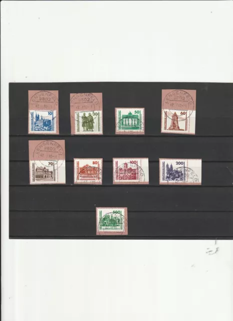 DDR Mi. Nr. 3344 - 3352 " Freimarken - Bauwerke und Denkmäler " Tagesstempel