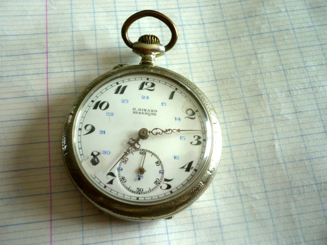 ANCIENNE MONTRE À gousset en argentan H.Girard BESACON EUR 15,00 - PicClick FR