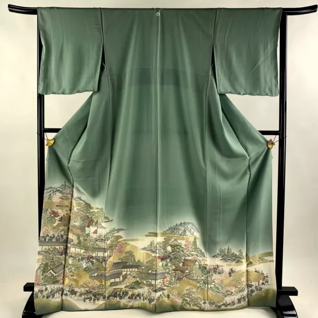 Japanese kimono  "TOMESODE", a Crest,All embroidery, Heian nobility ,L5' 6".3476