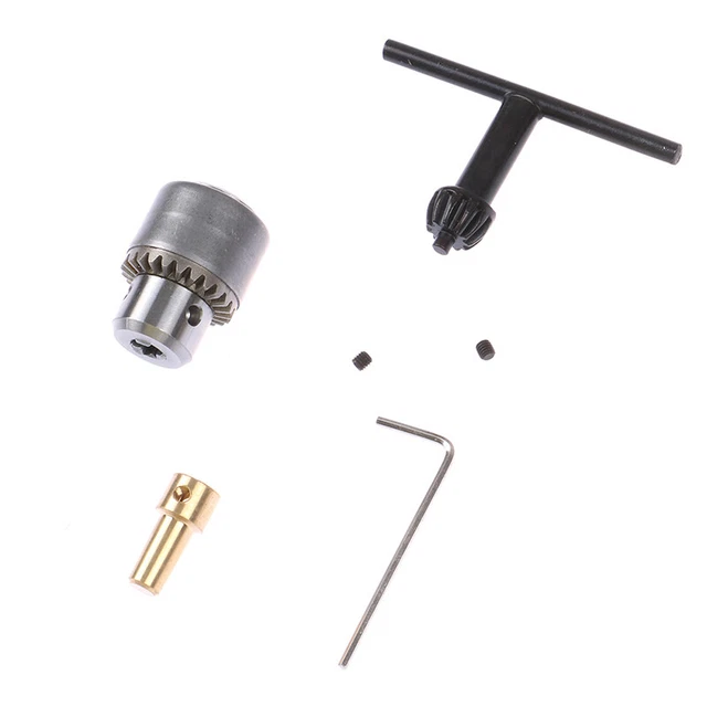 1 Set Mini Drill Chuck Micro 0.3-4mm Taper Mounted Drill Chuck and Wrench 2