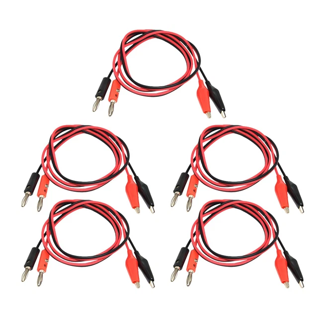 Universal Banana Plug Kit Crocodile Clamp Workshop 5pcs Fittings Line 1m