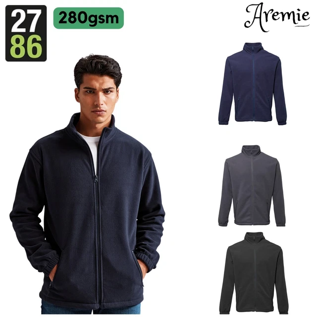 Mens Full Zip Up Anti Pill Outdoor Fleece Jacket Plain Zipped Warm Jumper