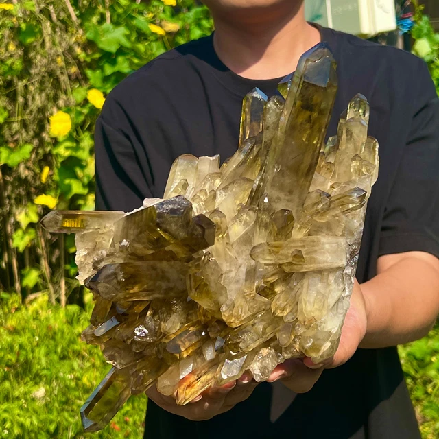 8.31LB Natural citrine Crystal quartz Cluster Mineral Specimen Healing   593