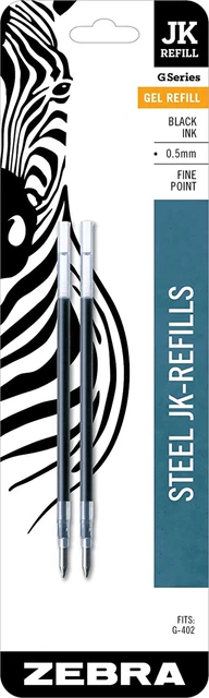 G-Series Stainless Steel Gel Ink Pen Jk-Refill, Fine Point, 0.5Mm, Black Ink, 2