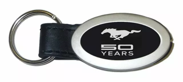 Mustang 50 YEARS Black Oval Leather Key Fob - Ships Worldwide & FREE To The US😎