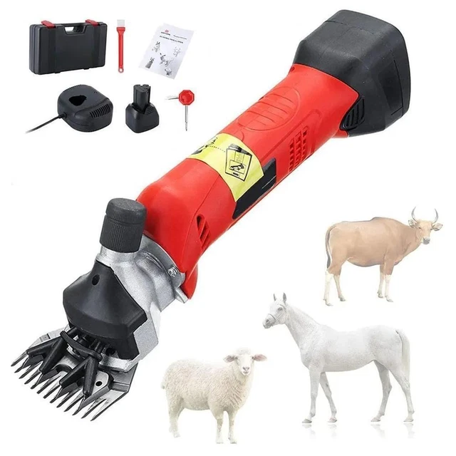 12V 300W Rechargeable Wireless Electric Sheep Shears + Goat Clippers A6F7