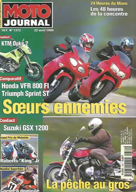 Moto Journal N°1372 Honda Vfr 800Fi / Triumph Sprint St / Ktm Duke 2 / Gsx 1200