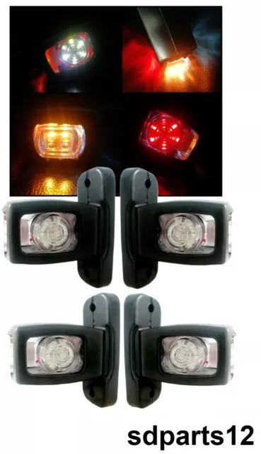 4x Feux de Gabarit 14 Led 3 Fonctions Eclairage Latéral 12/24V Camion Remorque