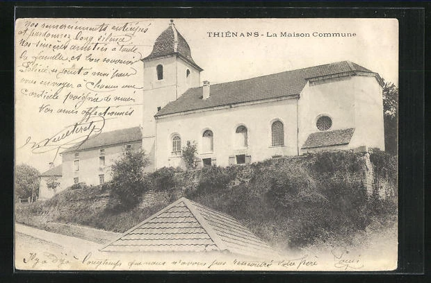 CPA Thiénans, La Maison Commune 1903