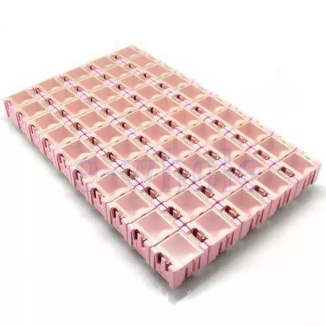 50X SMD SMT TEILE Pink Box Kits Kondensator Komponenten Lagerung Container ED