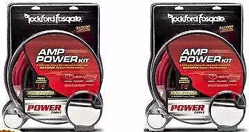 2 Rockford Fosgate RFK1D DUAL AMP 1/0 AWG Amplifier WIRING KIT True Gauge