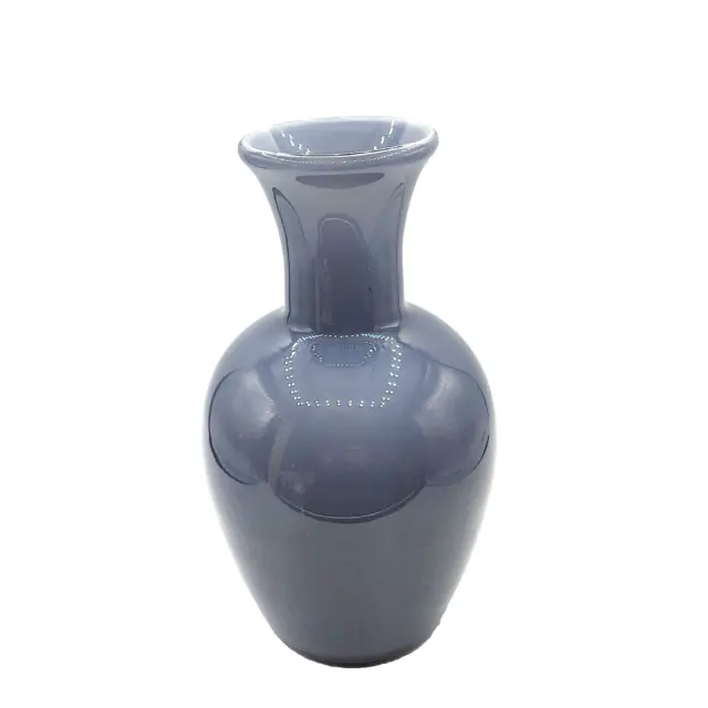 Vintage Larry Laslo Mikasa Smokey Grey Purple Lavender Glass  Vase 7"
