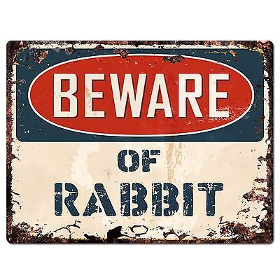 PP1333 Beware of RABBIT Plate Rustic Chic Sign Home Room Store Decor Gift