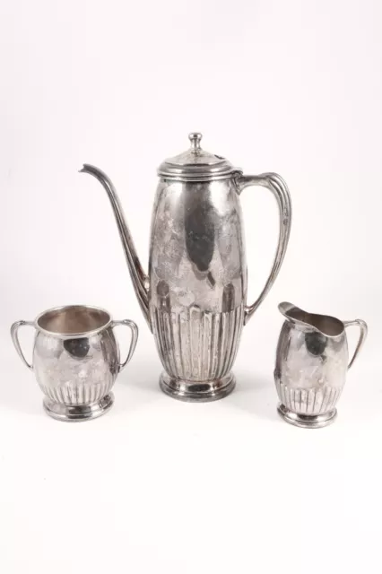 Vintage Art Deco Tea Set Teapot Farber Bros New York KromeKraft Open Cream Sugar