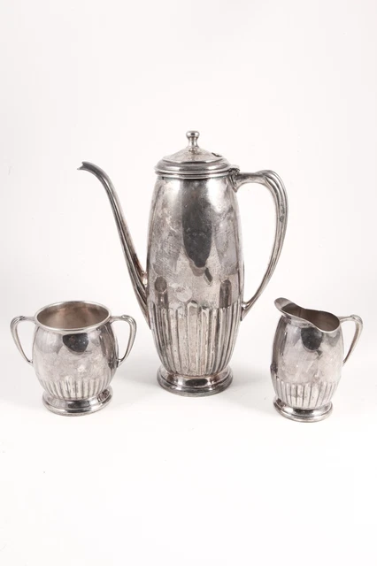 Vintage Art Deco Tea Set Teapot Farber Bros New York KromeKraft Open Cream Sugar Vintage Art Deco Tea Set Teapot Farber Bros New York KromeKraft Open Cream Sugar