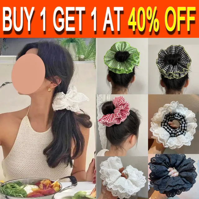 Lace Hair Rope Large Hair Band Lolita Lace Scrunchies Flower Temperament Girl