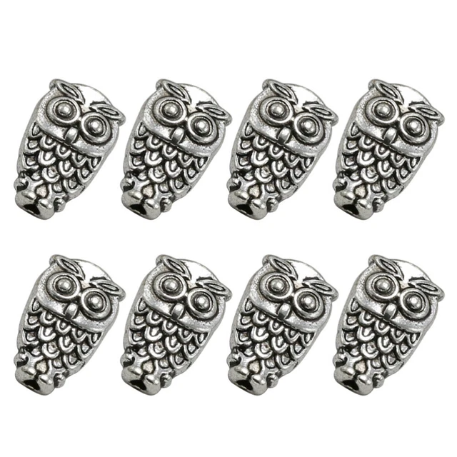 50 Stück Eule Perlen Anhänger Legierung Charms DIY Schmuck Herstellung Zubehör